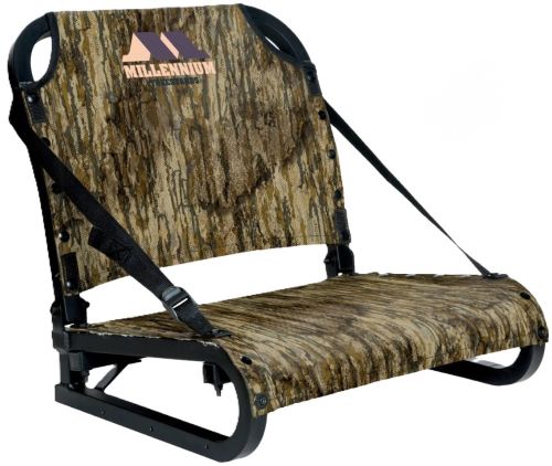Camo folding stadium seat with backrest and strap