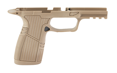 Tan polymer handgun frame without slide