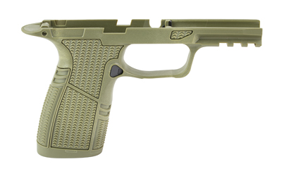 Olive drab polymer handgun frame without slide