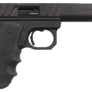 Black .22 caliber semi-automatic pistol side view