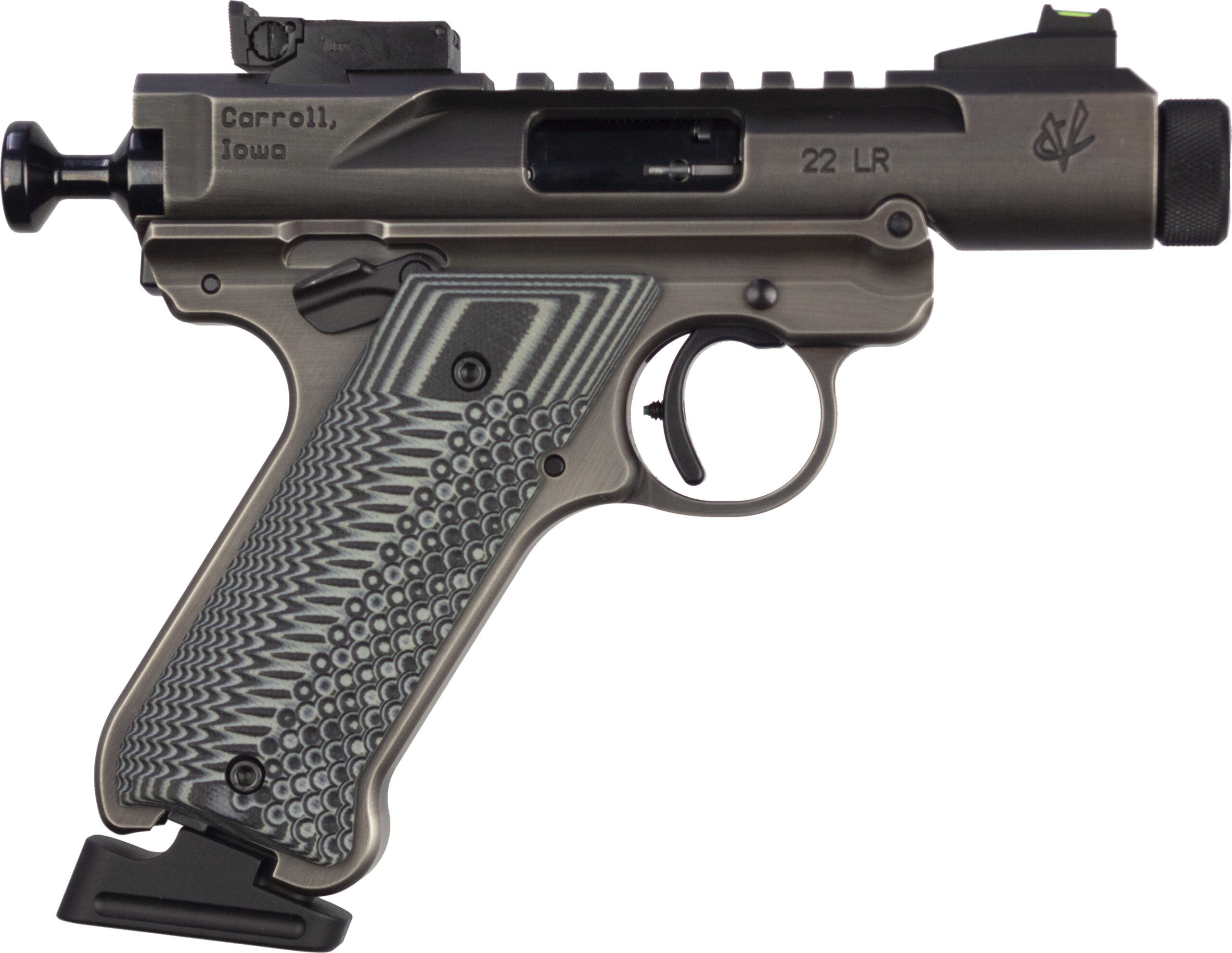 Close-up of .22 LR semi-automatic pistol