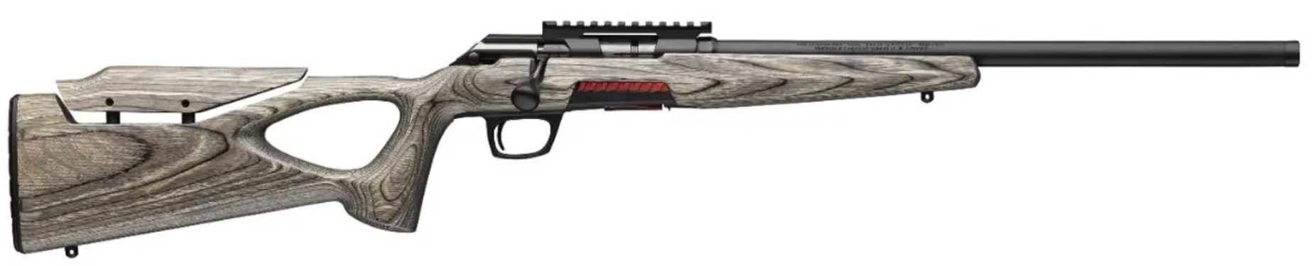 Bolt-action rifle with wooden thumbhole stock