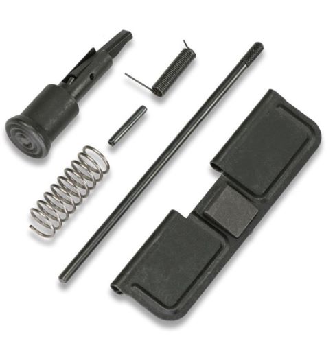 Disassembled metal mechanical components with springs and rod
