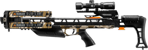 Modern camo crossbow with mounted scope