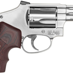 Stainless steel revolver with wooden grip
