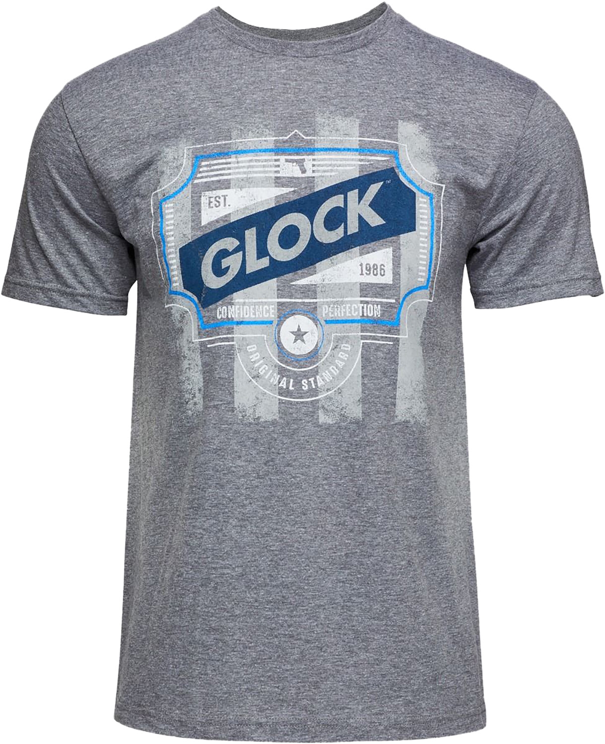 Gray Glock graphic T-shirt with vintage logo