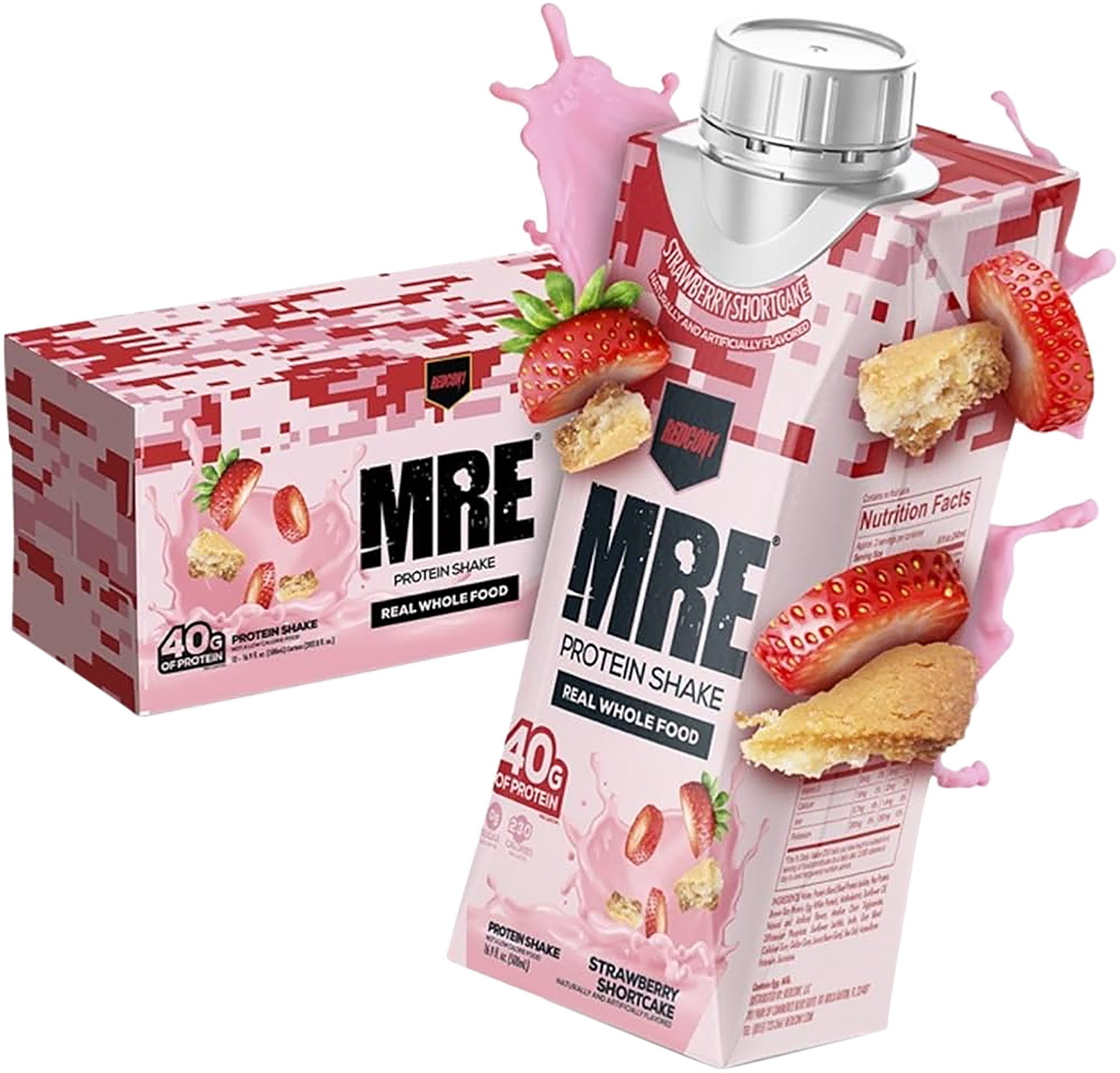 Strawberry shortcake protein shake carton and box