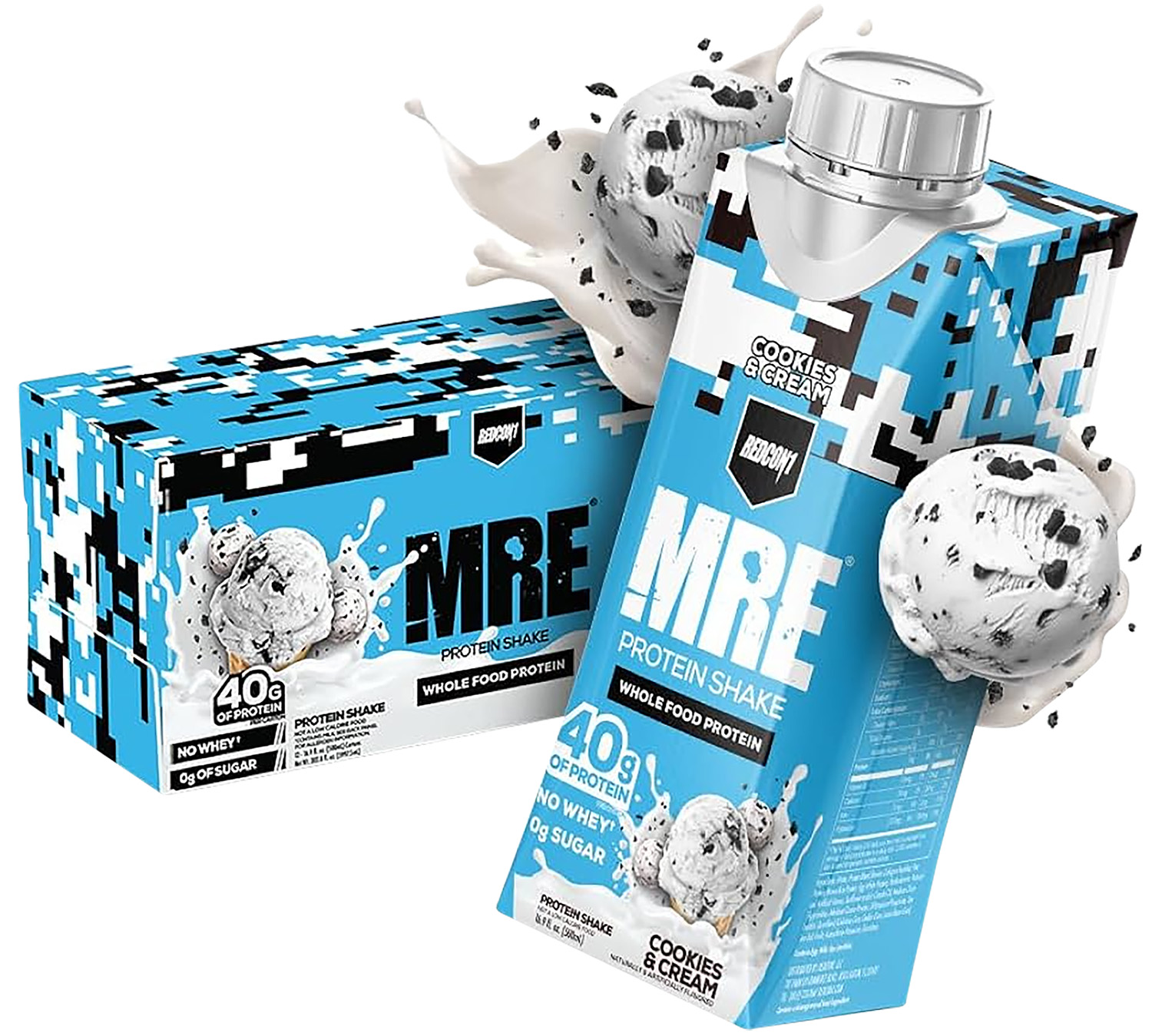 MRBEAST Cookies & Cream protein shake carton