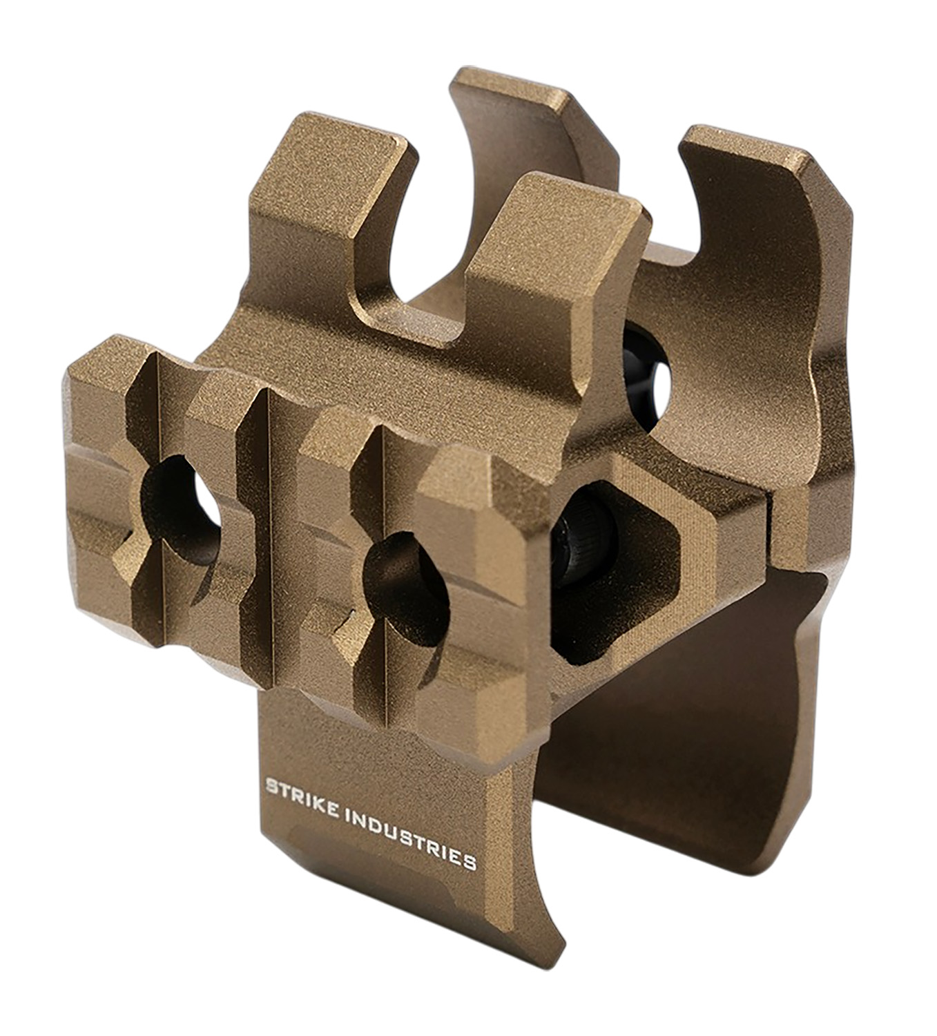Tan aluminum firearm rail mount accessory