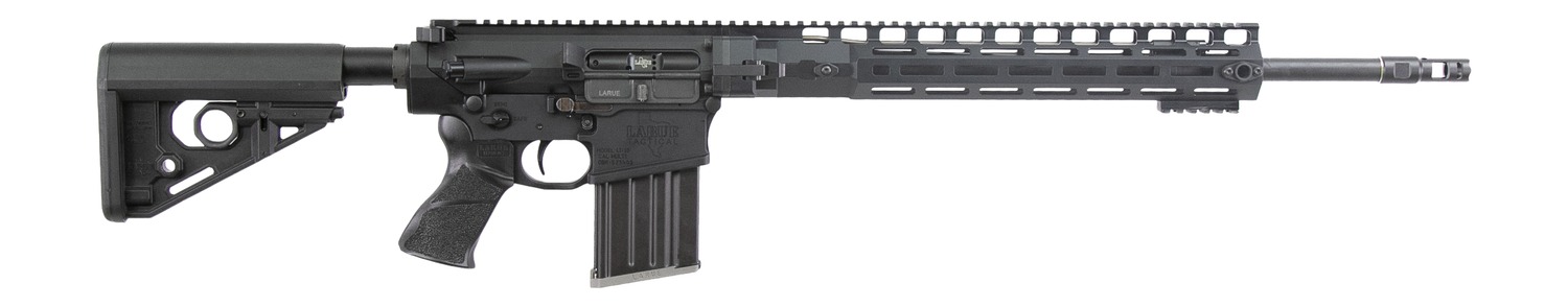 Black AR-15 style rifle on white background