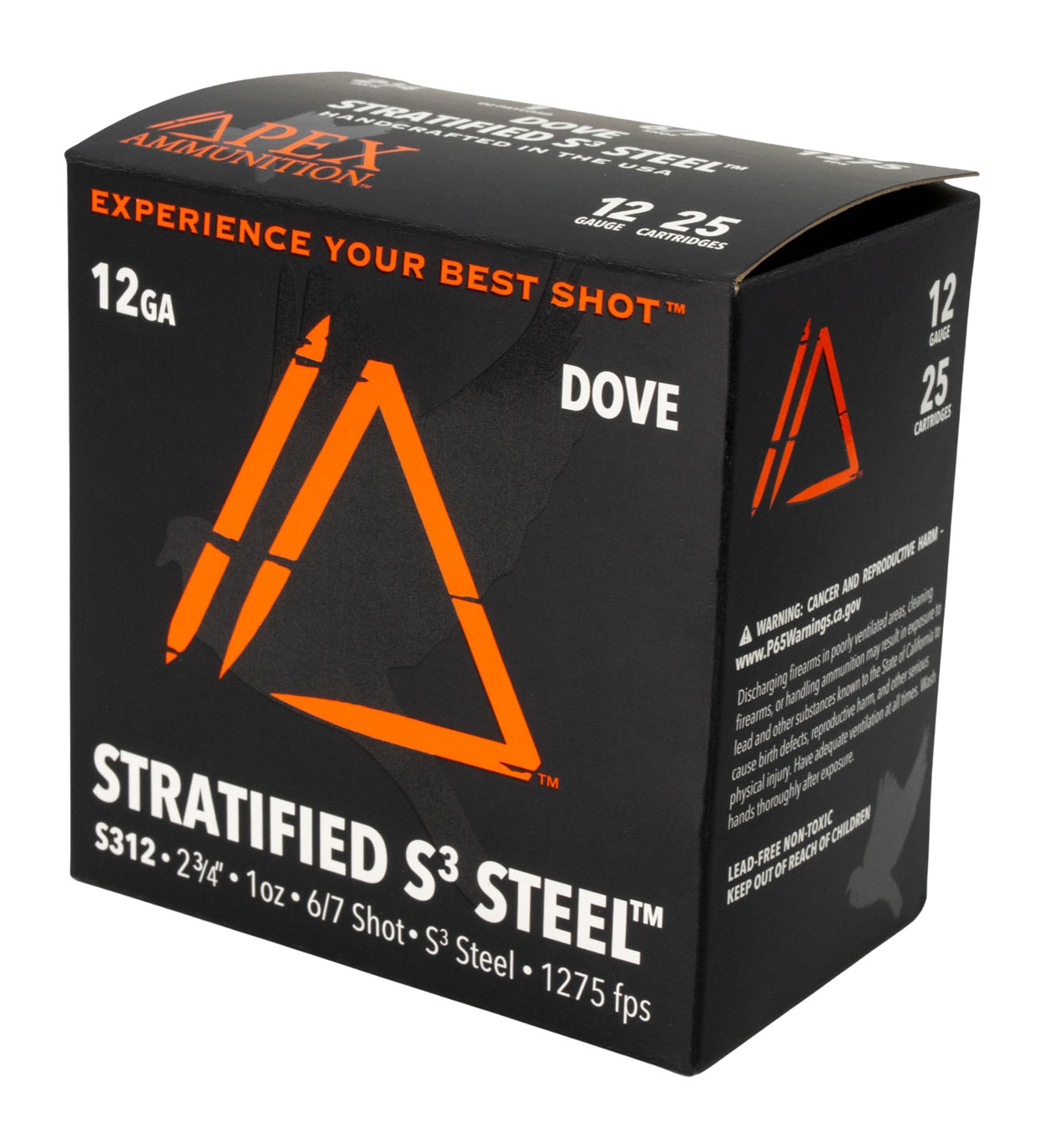 Box of Apex 12-gauge steel dove ammunition