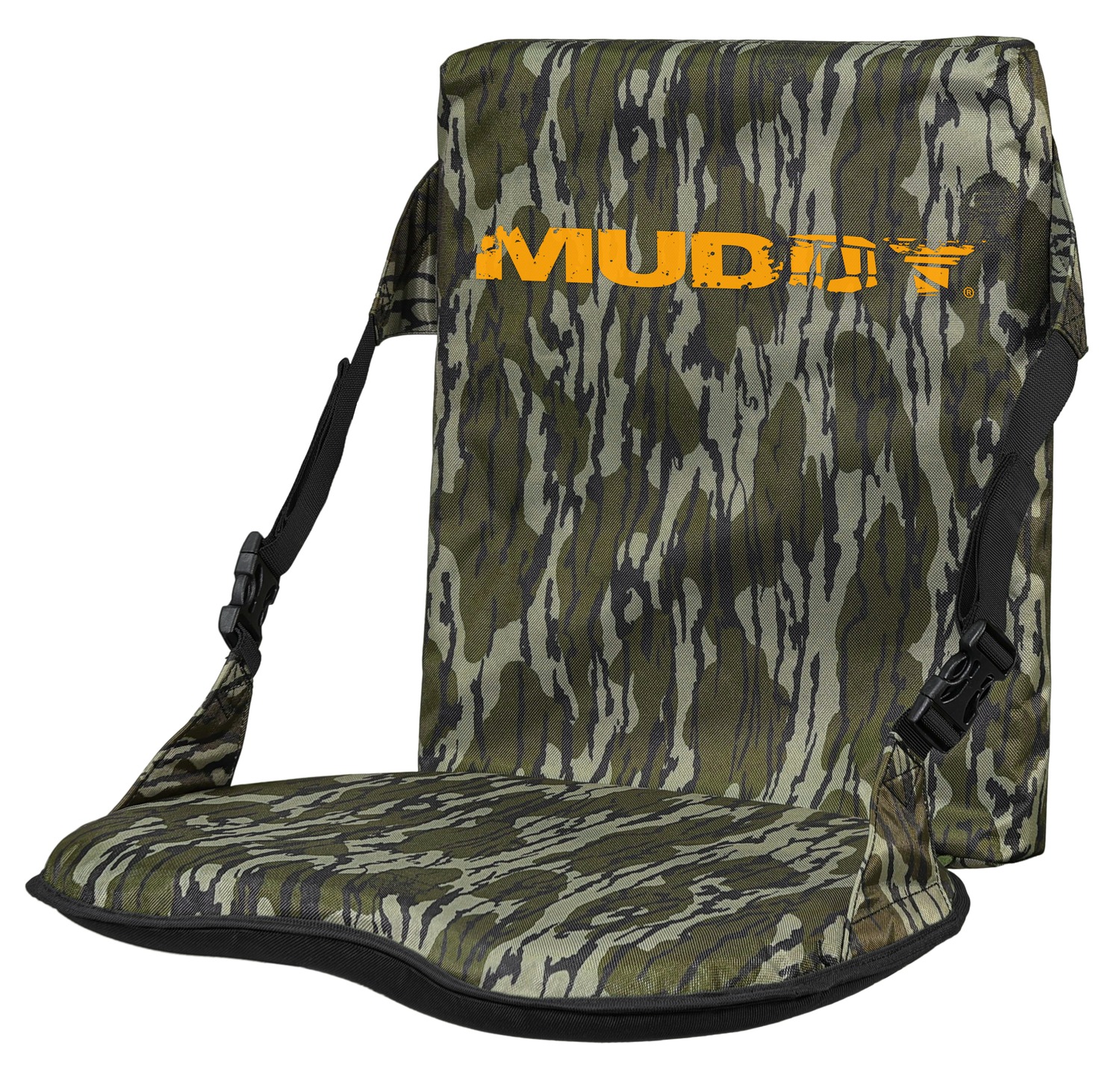 Camouflage portable stadium seat with backrest and straps