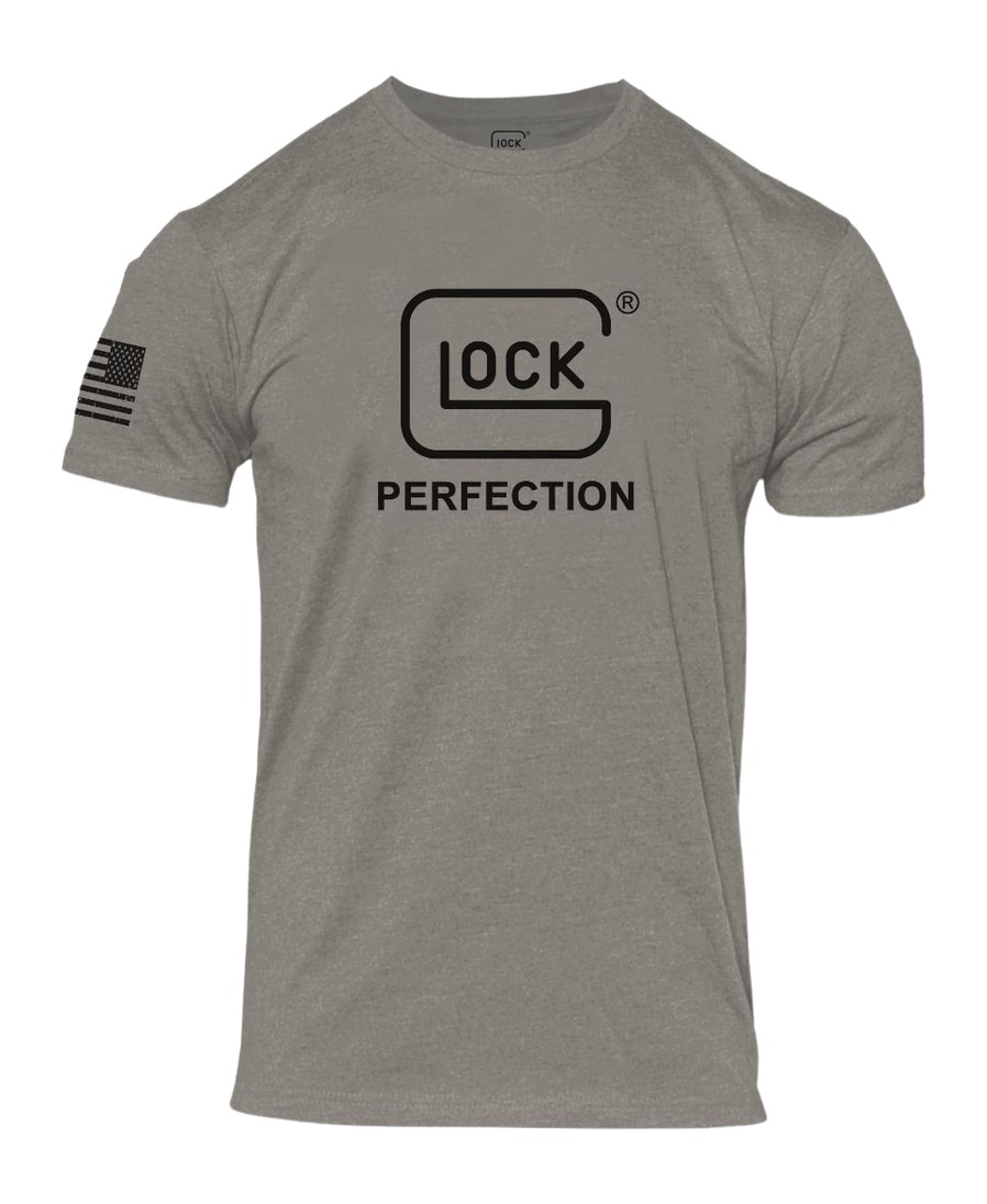 Gray Glock Perfection T-shirt with flag sleeve
