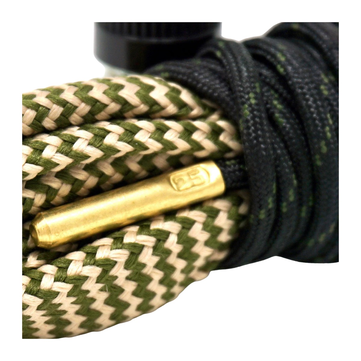 Braided paracord with brass bullet casing accent