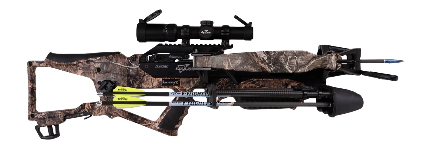 Camouflage crossbow with scope and bolts