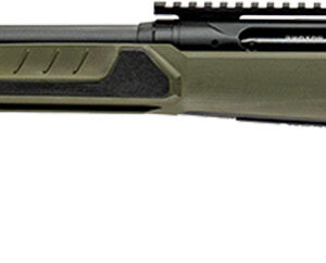 Modern bolt-action rifle with green stock