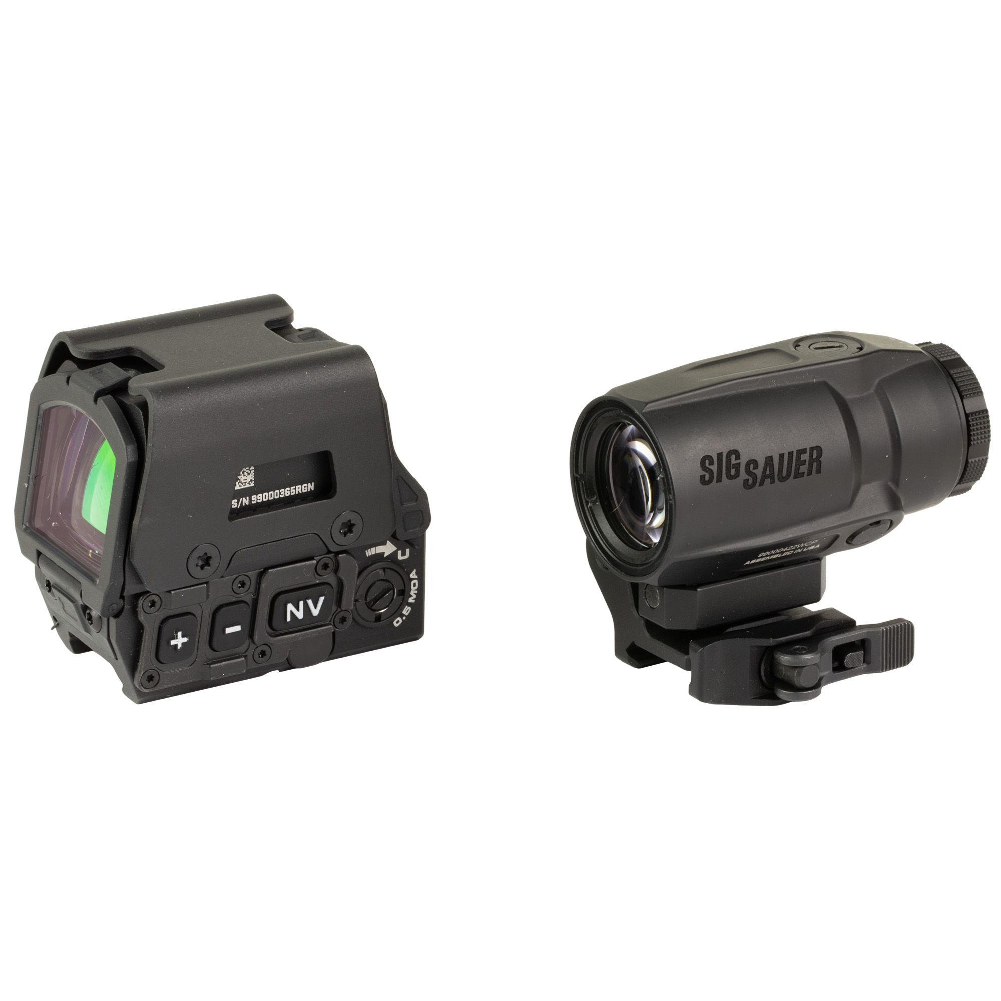 Holographic sight and SIG Sauer magnifier optic