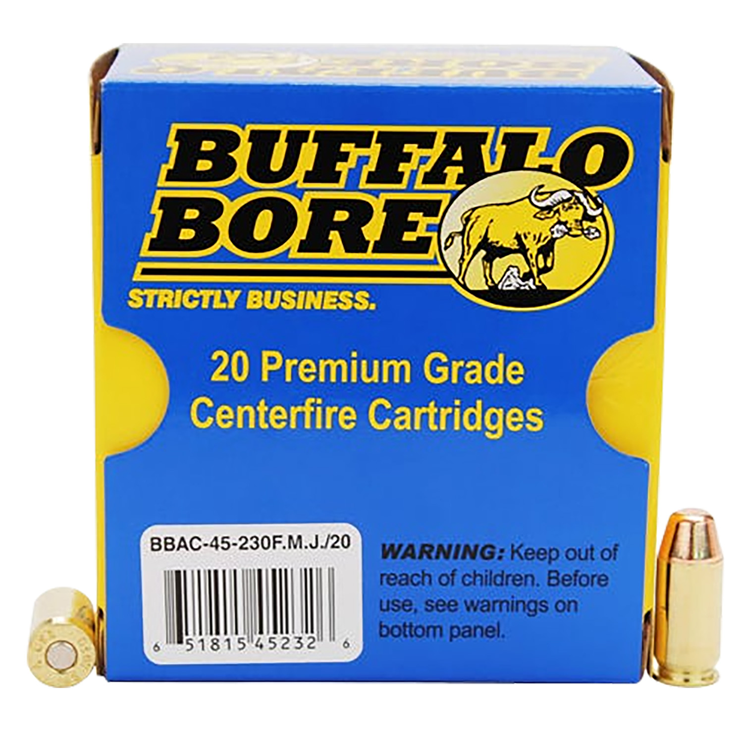 Buffalo Bore centerfire cartridges box with bullets