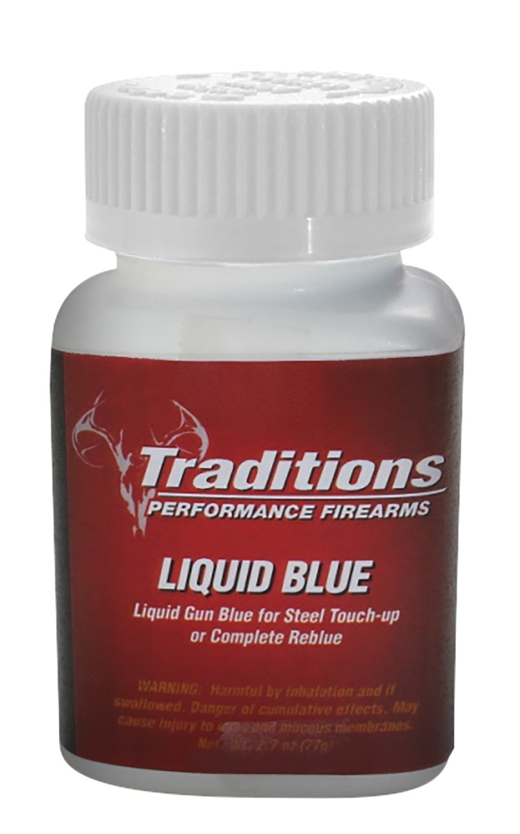 Bottle of Traditions Liquid Blue gun bluing solution