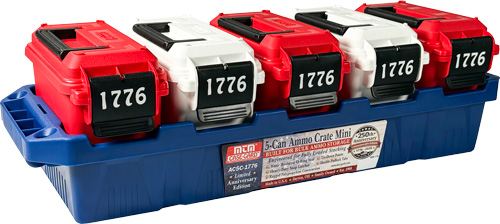 Mini ammo crates in blue storage tray