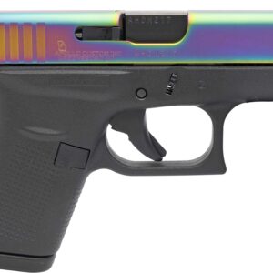 Rainbow slide handgun with black grip