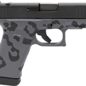 Gray and black semi-automatic handgun close-up
