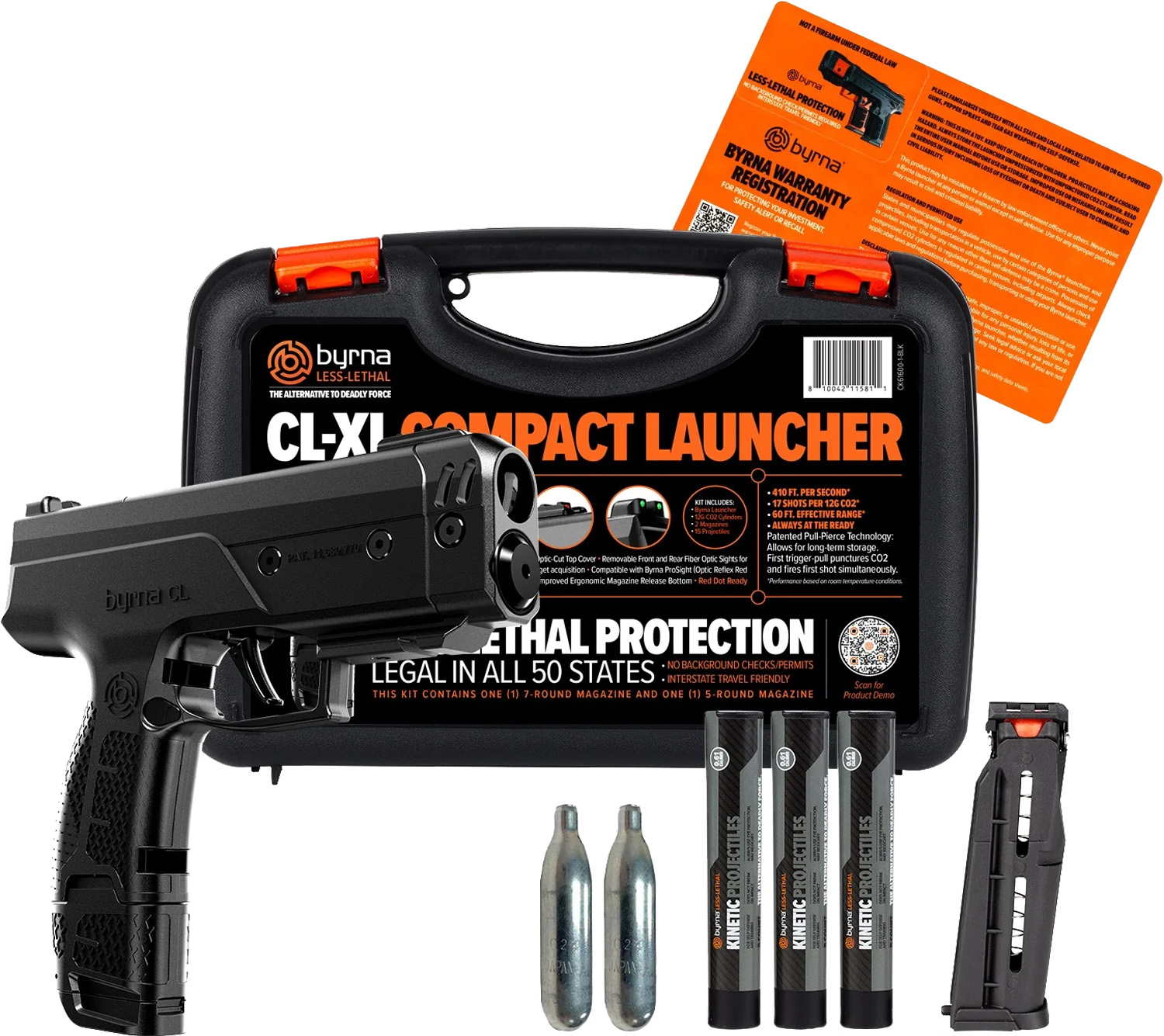 Byrna CL-XI compact launcher kit with accessories