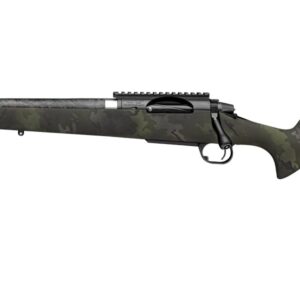 Camouflage bolt-action rifle with carbon fiber barrel