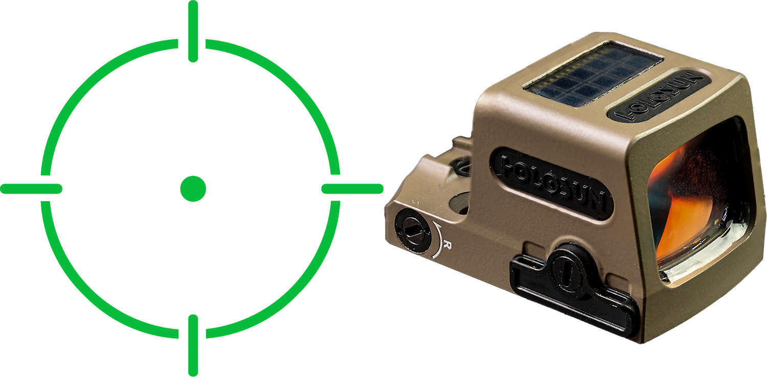Green reticle and Holosun red dot sight
