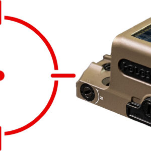 Red reticle graphic and Holosun reflex sight