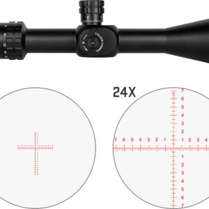 Blackhound rifle scope with 6x and 24x reticles