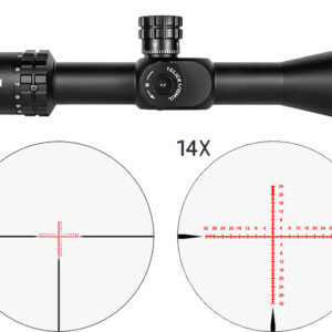Blackhound rifle scope with 4x and 14x reticles