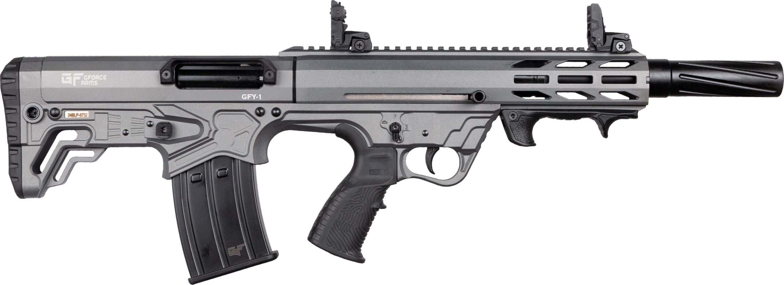Modern tactical semi-automatic rifle with detachable magazine