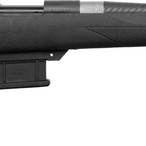 Black bolt-action rifle with detachable magazine