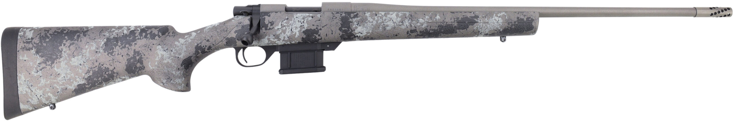 Camouflage bolt-action rifle with detachable magazine