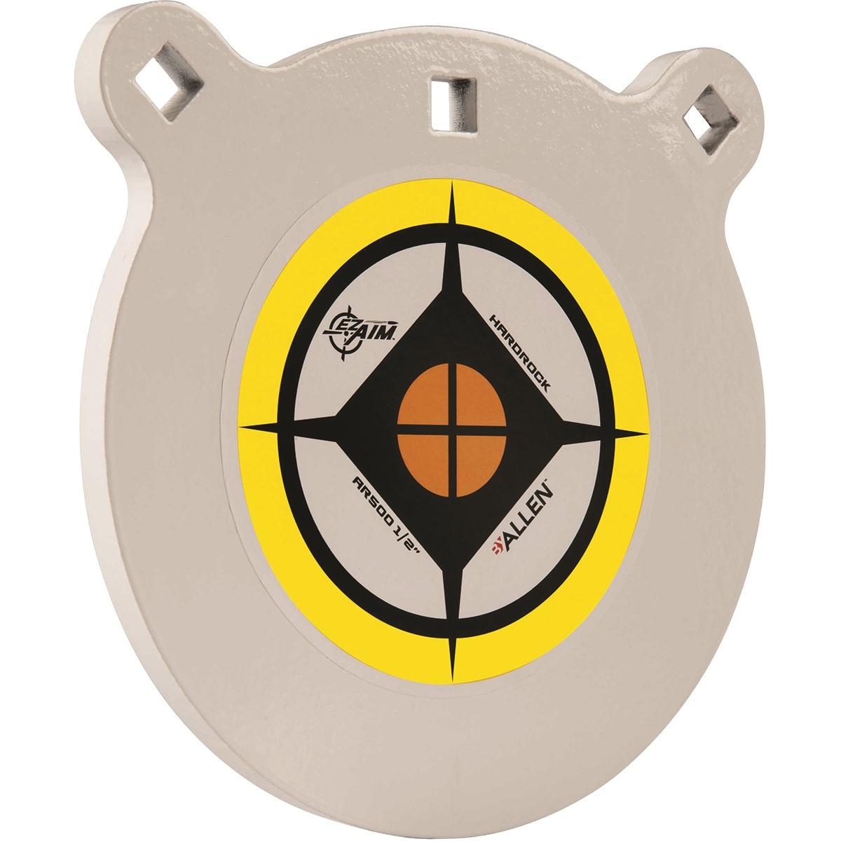 Steel shooting target plate with bullseye graphic