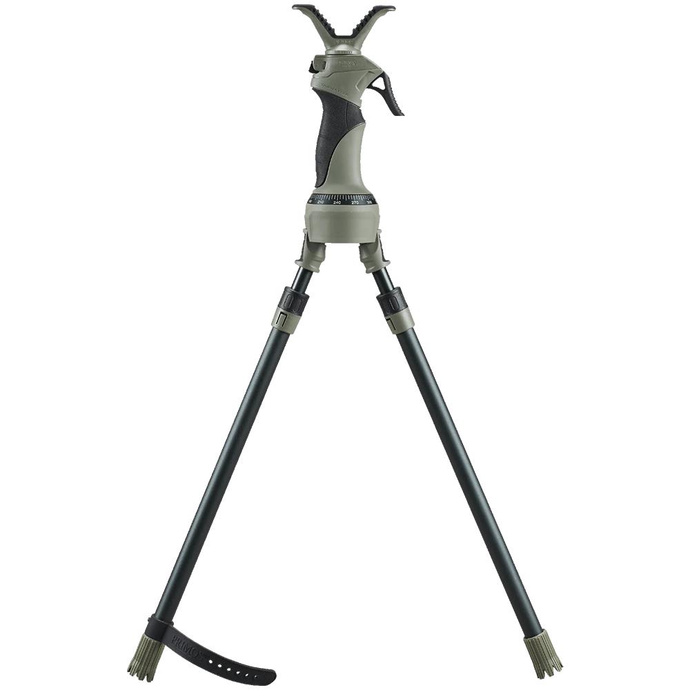 Adjustable shooting tripod with V-shaped rifle rest