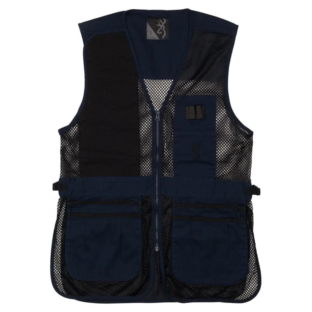 Navy mesh utility vest with multiple pockets