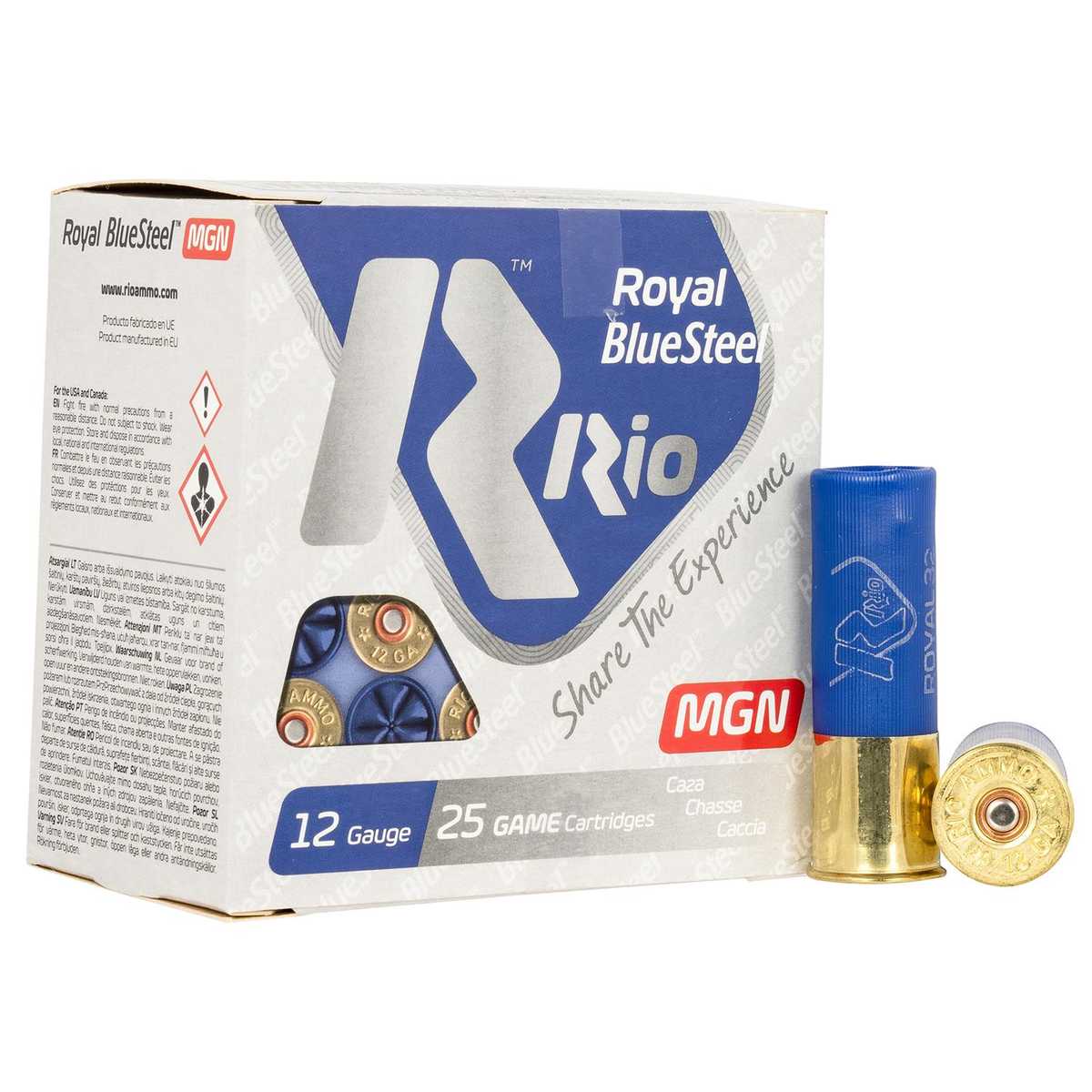 Box of Rio 12-gauge shotgun cartridges
