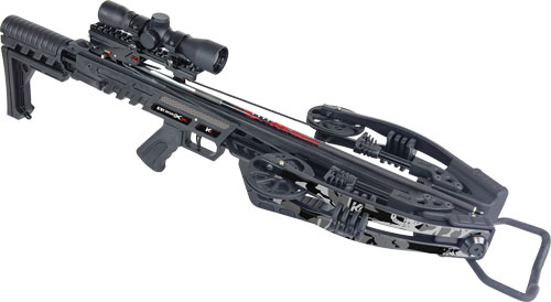 Modern black crossbow with mounted scope