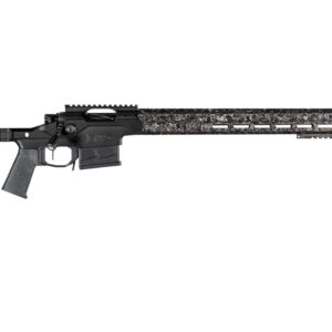 Modern tactical rifle isolated on white background