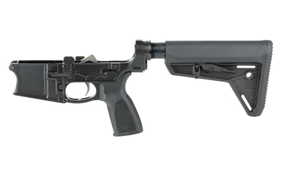 Black AR-15 style rifle lower receiver