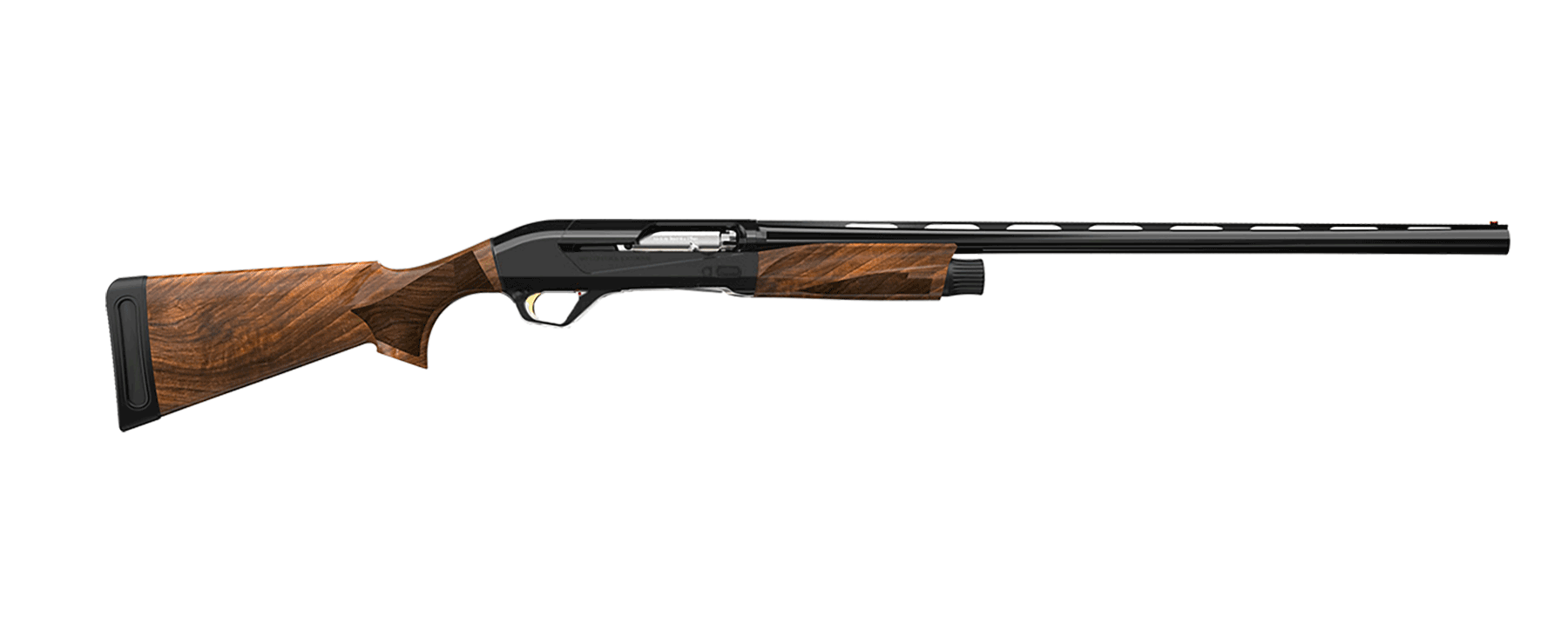 Semi-automatic shotgun with wooden stock