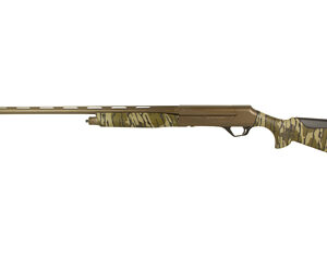 Camouflage shotgun on white background