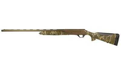 Camouflage shotgun on white background