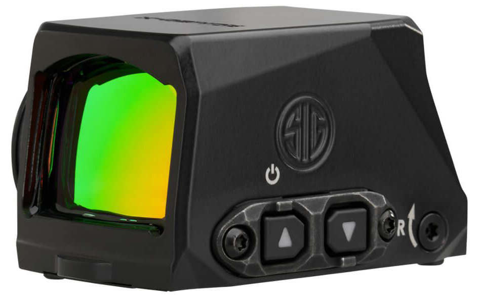Compact red dot reflex sight with green lens