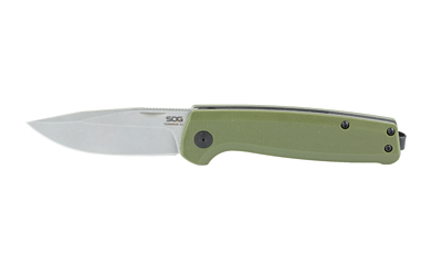 Green-handled folding knife with stainless steel blade