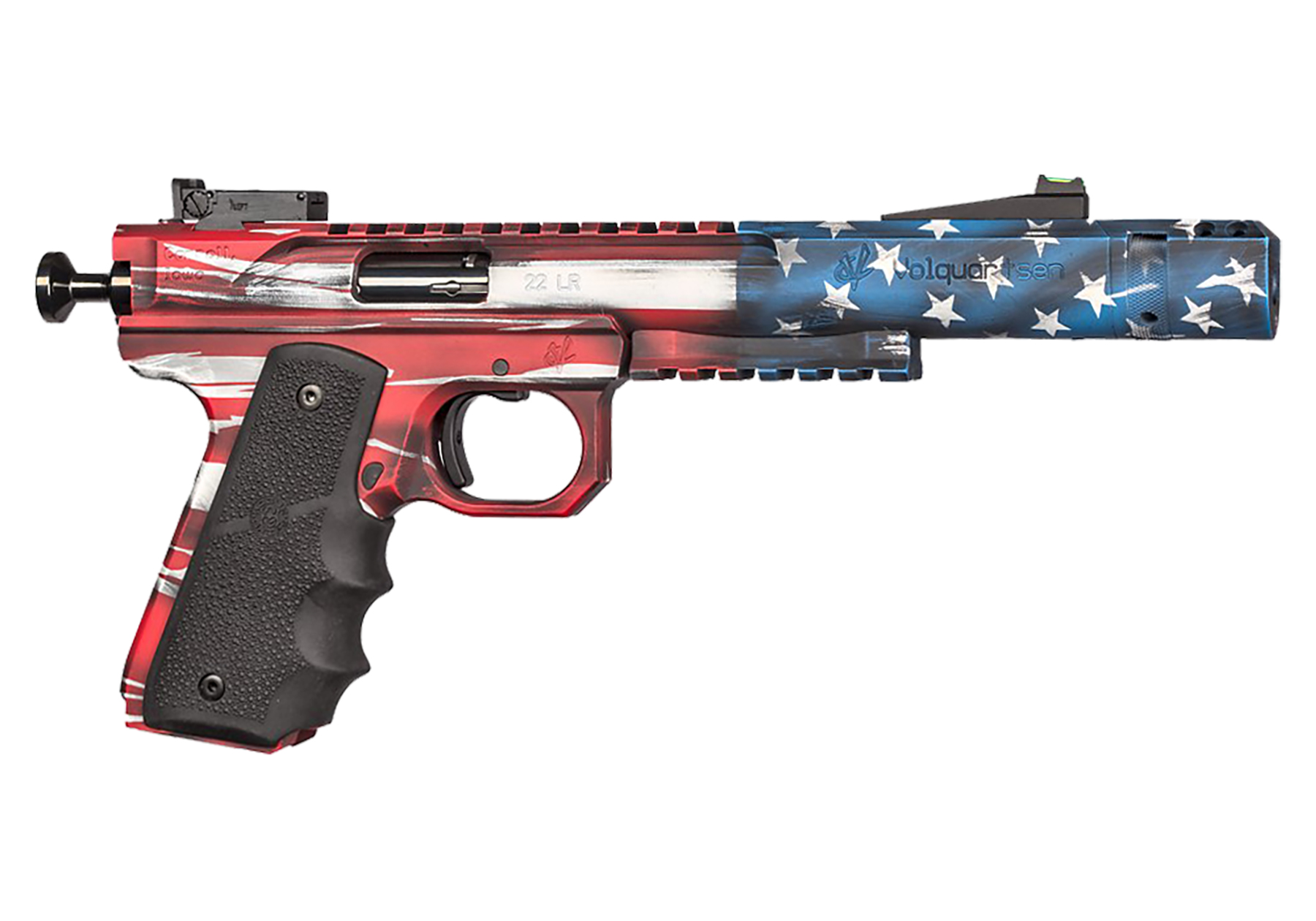 Custom American flag themed .22 caliber pistol