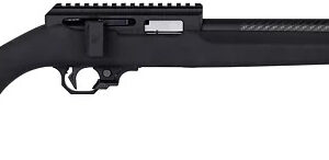 Black modern bolt-action rifle with long barrel