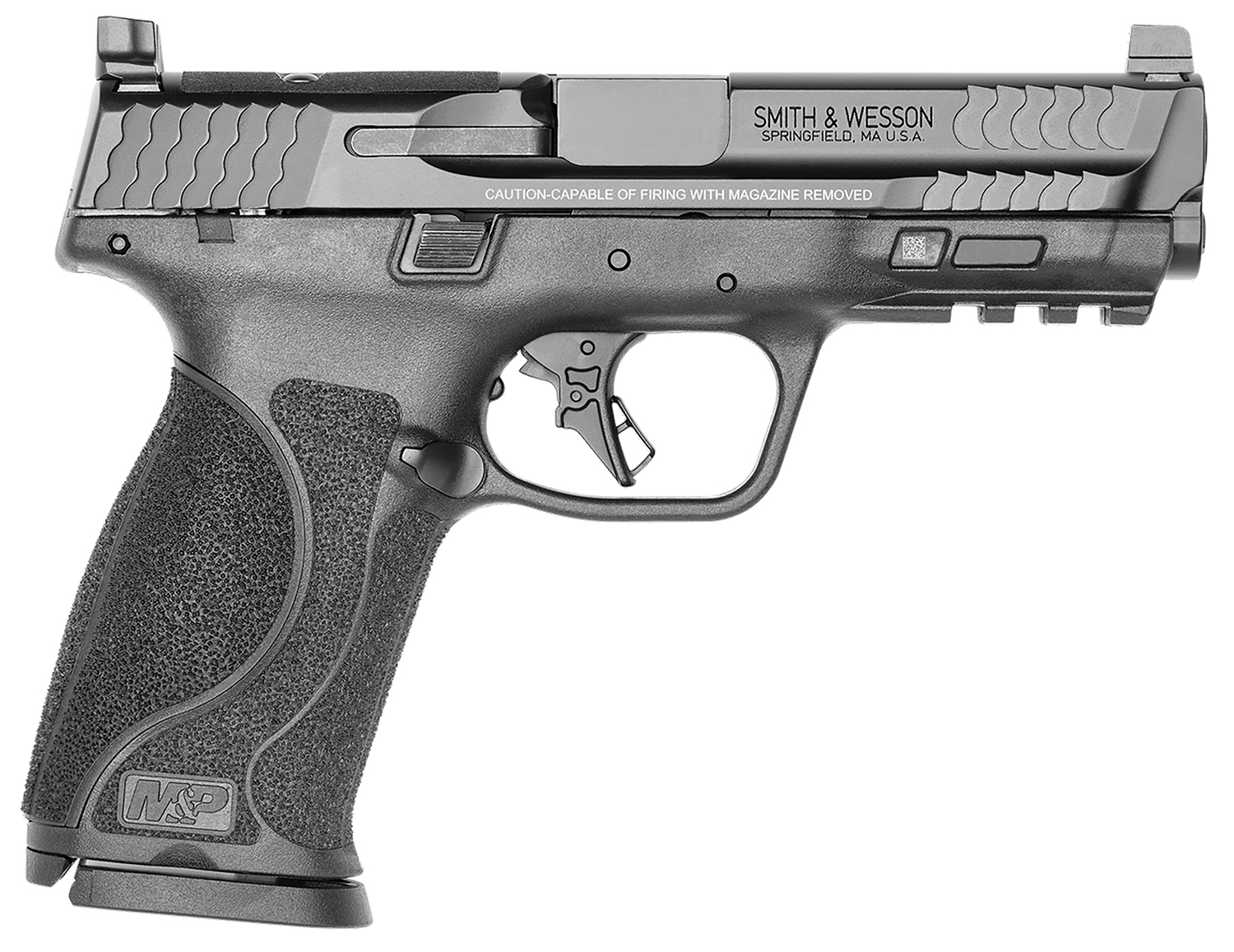 Side view of black Smith & Wesson M&P pistol